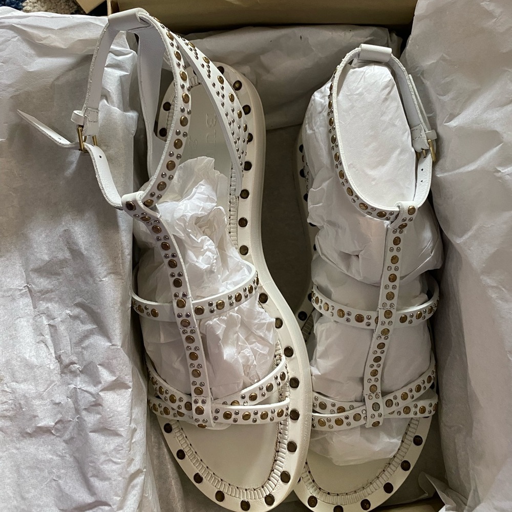 New Burberry leather gladiators